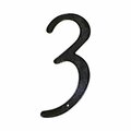 Pamex 4in Zinc Nail On House Number # 3 Matte Black Finish DD07403BL